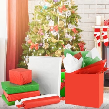 NEBURORA Christmas Tissue Paper 72 Sheets Red Green White