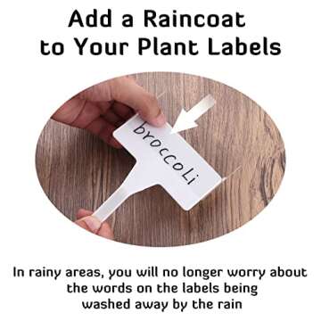 28 Pack Outdoor Plant Label, Large Waterproof Plastic Plant T-Type Tags, Durable Nursery Garden Markers, Perfect for Herbs, Flowers, Vegetable (Height 11.8'')