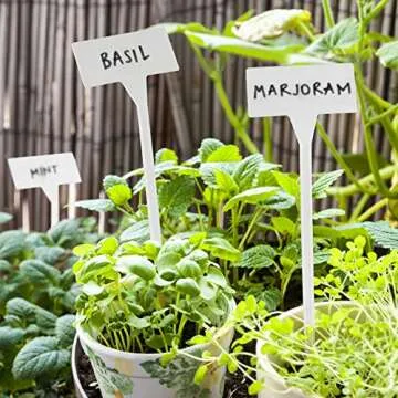 28 Pack Outdoor Plant Label, Large Waterproof Plastic Plant T-Type Tags, Durable Nursery Garden Markers, Perfect for Herbs, Flowers, Vegetable (Height 11.8'')