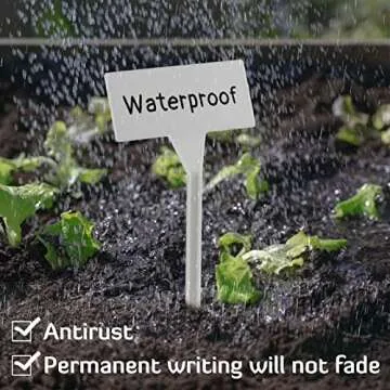 28 Pack Outdoor Plant Label, Large Waterproof Plastic Plant T-Type Tags, Durable Nursery Garden Markers, Perfect for Herbs, Flowers, Vegetable (Height 11.8'')