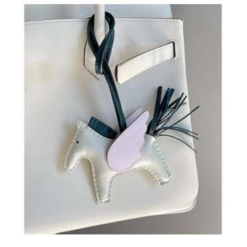 HOHOPEACH Vegan Leather Bag Charms for Women - Cute Keychains