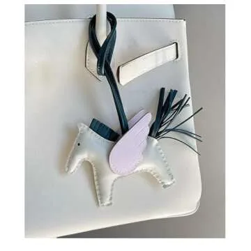 HOHOPEACH Vegan Leather Bag Charms for Women - Cute Keychains