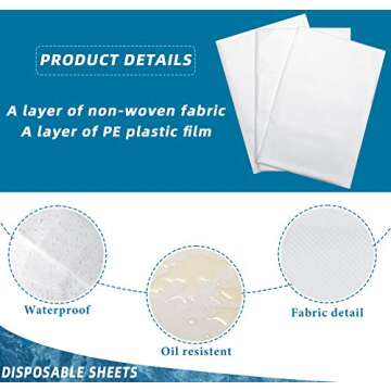 20 Pieces Disposable Bed Sheets Bed Cover Spa Massage Table Sheet Waterproof Bed Cover Flat Sheets N...
