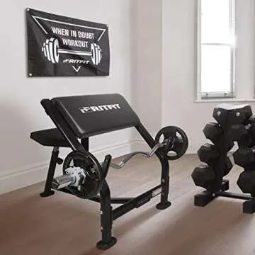 RitFit PCB-300 Preacher Curl Bench with EZ Bar Set