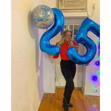 Navy Blue 5 Balloon, Number Balloon 40 Inch, Blue Party Supplies, 5th Birthday Balloon Decorations, 5 Number Balloons, Number 5 Balloon