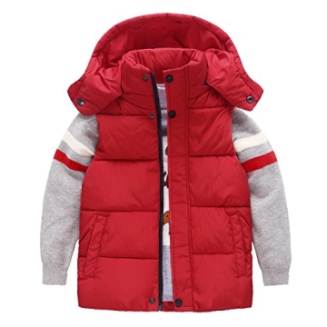 Happy Cherry Girls Warm Winter Vest with Detachable Hood