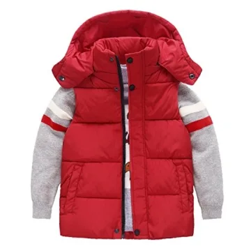 Happy Cherry Girls Warm Winter Vest with Detachable Hood