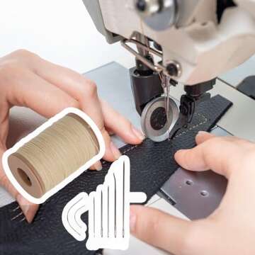 CNBTR 100m Natural Ramie Round Waxed Thread Cord 0.55mm Dia for DIY Handwork Beige