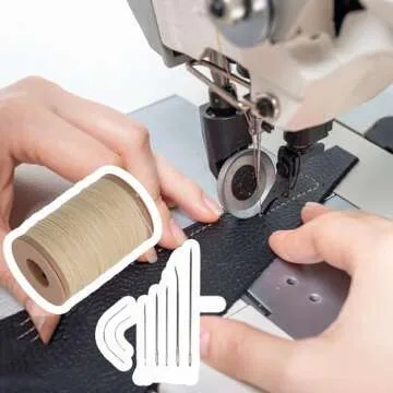 CNBTR 100m Natural Ramie Round Waxed Thread Cord 0.55mm Dia for DIY Handwork Beige