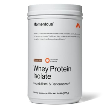 Momentous Essential Grass-Fed Whey Protein Powder – Premium 20g Whey Isolate Protein with ProHydro...