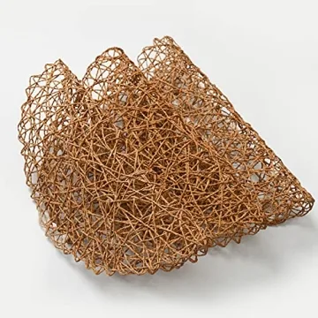 IcosaMro Brown Round Woven Placemats Set for Events