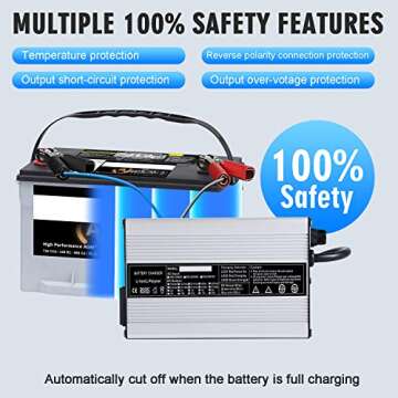 48V/58.4V 8A LiFePO4 Lithium Battery Smart Charger 110V 120V 500W for 16S 48V Lithium Iron Phosphate...