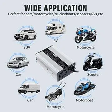48V/58.4V 8A LiFePO4 Lithium Battery Smart Charger 110V 120V 500W for 16S 48V Lithium Iron Phosphate Charger with Clamps Cooling Fan or Automotive Car RV Lawn Mower Golf Cart