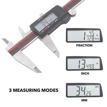VINCA Digital Caliper DCLA-0805: Precision Measurement, Stainless Steel, Large LCD