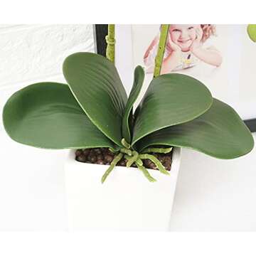 GXLMII Artificial Orchids Flowers with Vase for Table Centerpieces, Faux Orchid Orquideas Fake Real Touch Large Vivid Phalaenopsis White Plant Indoor Room Decoration