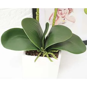 GXLMII Artificial Orchids Flowers with Vase for Table Centerpieces, Faux Orchid Orquideas Fake Real Touch Large Vivid Phalaenopsis White Plant Indoor Room Decoration