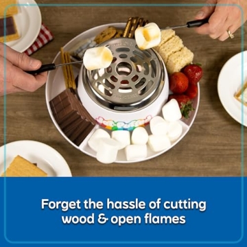 Indoor Electric S'mores Maker with Compartment Tray and Sticks