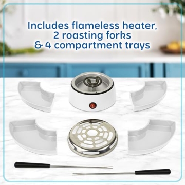 Indoor Electric S'mores Maker with Compartment Tray and Sticks