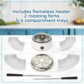 Indoor Electric S'mores Maker with Compartment Tray and Sticks