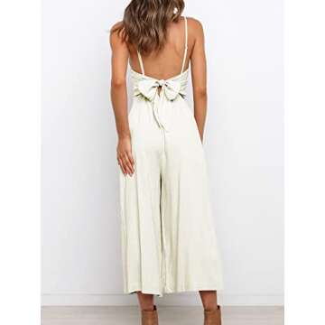 ANRABESS Women's Summer Sleeveless Spaghetti Strap Tie Back Dressy High Waist Wide Leg Jumpsuit Rompers with Pockets 534mibai-S
