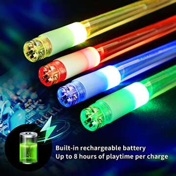 Rechargeable LED Color Changing Drumsticks for All Ages