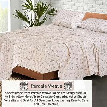 RUVANTI 100% Cotton King Size Sheets - Soft & Breathable