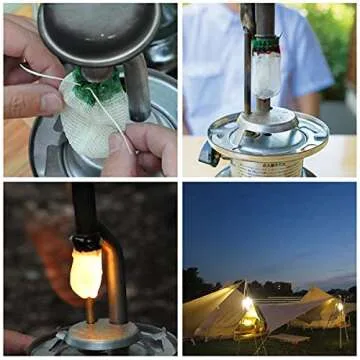 Fantasyon 10 Pcs Propane Lantern Mantles Lantern Mantles Gas Lamp Mantles Gas Lantern Mantles Propane Light Mantle U Shape Mantles Gas Lantern Covers Mantles for Outdoor Camping Lantern