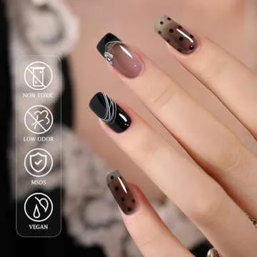 Double Rhythm Translucent Gel Polish Sheer Neutral Natural Light Milky Same Color Same Bottle 15ML Jelly Nail Polish Nail Art DIY at Home (Black-A1366)