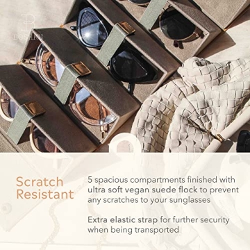 BOSHKU Sunglasses Organizer Case for Travel and Storage