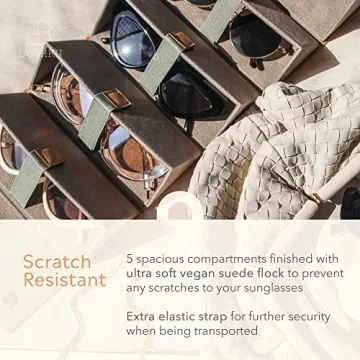 BOSHKU Sunglasses Organizer Case for Travel and Storage