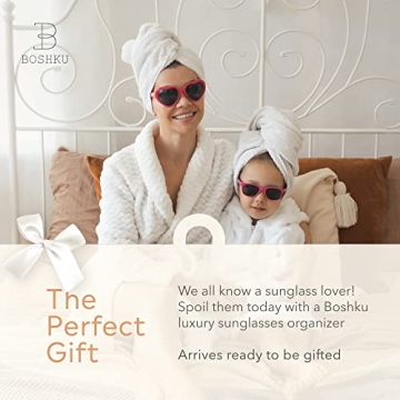 BOSHKU Sunglasses Organizer Case for Travel and Storage