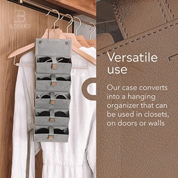 BOSHKU Sunglasses Organizer Case for Travel and Storage