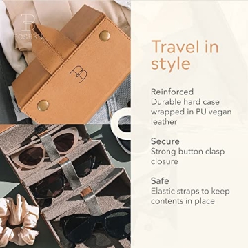 BOSHKU Sunglasses Organizer Case for Travel and Storage