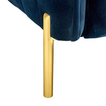 Amazon Brand – Rivet Frederick Mid-Century Channel Tufted Velvet Living Room Chair, 38"W, Navy Blue