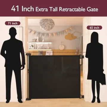Safe & Stylish Extra Wide Retractable Baby Gate
