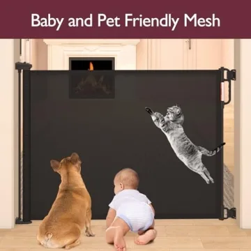 Safe & Stylish Extra Wide Retractable Baby Gate