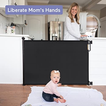 Safe & Stylish Extra Wide Retractable Baby Gate
