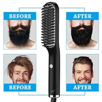 Beard Straightener Brush for Men - Portable Hair Styling