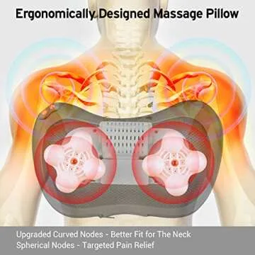 AQSURE Back Massager, Back and Neck Massager Pillow with 8 Heated Rollers Kneading Massage, Heat Deep Tissue Kneading Massage for Full Body Muscle, Best Relaxation Gifts in Home, Office and Car