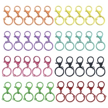 AUGYUESS 40 PCS Colorful Metal Lobster Claw Clasps for DIY Jewelry & Bag Key Chains