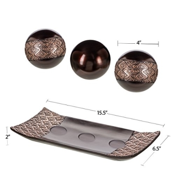 Decorative Tray and Orbs Set for Home Decor
