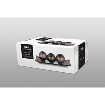 Decorative Tray and Orbs Set for Home Decor