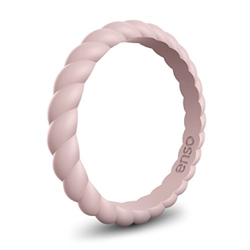 Enso Rings Braided Silicone Wedding Ring - Hypoallergenic Stackable Band