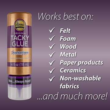 All Purpose Tacky Glue – Dries Clear– 4 OZ – Single