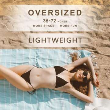 Extra Large Turkish Beach Pool Towel | Quick Dry Sand Free & Compact