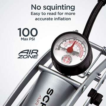 Schwinn Foot Operated Bike Pump Black, 16-Inch