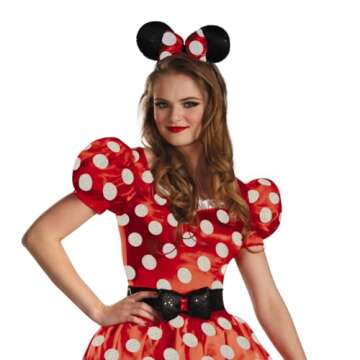 Disney Disguise Women's Red Minnie Mouse Classic Costume, Red/Black/White, X-Large