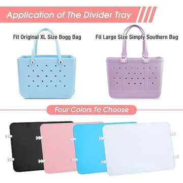 Raymall 2pcs Divider for Bogg Bag Beach Tote, ABS Plastic Divider Tray for XL Bogg Bag Accessories Inserts (White)