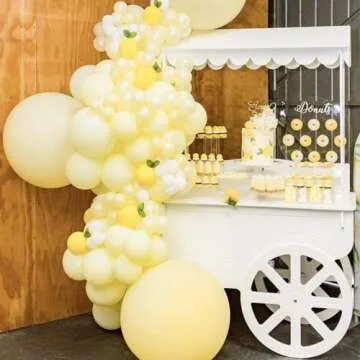PartyWoo Pastel Yellow Balloons, 100 pcs Pale Yellow Balloons Different Sizes Pack of 36 Inch 18 Inch 12 Inch 10 Inch 5 Inch Yellow Balloons for Balloon Garland Arch as Party Decorations, Yellow-Q07
