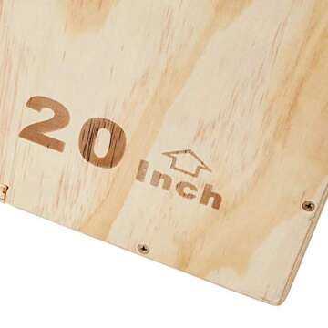 Amazon Basics Wood Plyometric Training Exercise Box, 16" x 20" x 24"